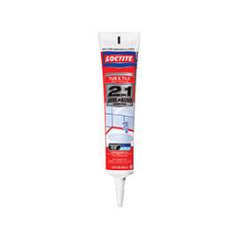 Loctite 2-In-1 2138419 Tub and Tile Adhesive Caulk, Clear, 5.5 oz Squeeze Tube