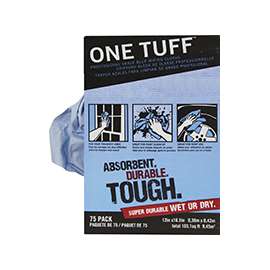 Trimaco 84075 Wiping Cloth Rag, 75 Count Capacity, 16-1/2 x 12 in, Dupont Sontara, Blue