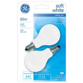 GE2PK 60W WHT Fan Bulb