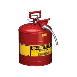 Justrite 7250120 Safety Can, 5 gal Capacity, Steel, Red