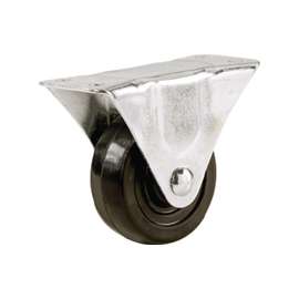 Shepherd Hardware 9789 Rigid Caster, 5 in Dia x 1-1/4 in W Wheel, 200 lb Weight Capacity, Rubber Wheel