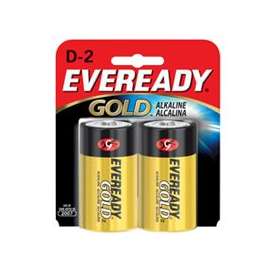 Energizer A95BP-2 Alkaline Battery, D, Zinc, Manganese Dioxide, 1.5 V