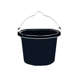 FORTEX-FORTIFLEX FB108BX Heavy-Duty Flat-Back Bucket, Polymer/Rubber, Black