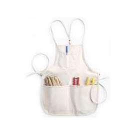 CLC Tool Works C11 Bib Apron, 29 to 46 in Waist, 4-Pocket, Cotton Canvas, White