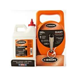 KESON G1303R Chalk Line Reel, 3 lb Chalk, 130 ft L Line