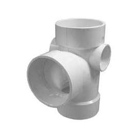 GENOVA 700 Series 77042 Pipe Tee with Double Side Inlet, 4 in Run, Hub Run Connection, Hub Branch Connection