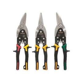 DeWALT DWHT14676 Aviation Snip Set, 2-3/4 in Length of Cut, Steel Blade, Black/Green/Red/Yellow Handle