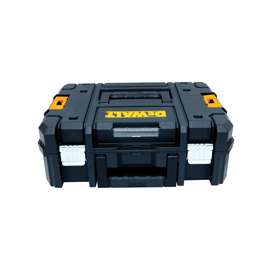 DeWALT TSTAK II DWST17807 Flat Top Tool Box, 66 lb Storage, Bi-Material Handle, Plastic, Black