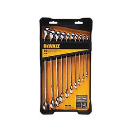 DeWALT DWMT72167 Combination Wrench Set, Chrome Vanadium Steel, 10-Piece