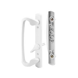Prime-Line C 1280 Handle Set, 1-5/8 to 1-7/8 in Thick Door, Aluminum, Painted