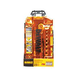 DeWALT DWMT73813 Metric/SAE Socket Set, Chrome, 23-Piece