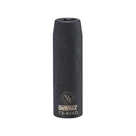 DeWALT DWMT73934OSP Impact Socket, 1/2 in Drive, 1/2 in Socket, 6-Point, Black Oxide