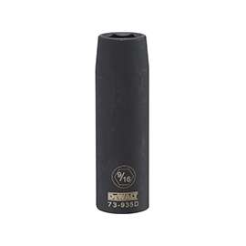 DeWALT DWMT73935OSP Impact Socket, 1/2 in Drive, 9/16 in Socket, 6-Point, Black Oxide