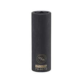 DeWALT DWMT73937OSP Impact Socket, 1/2 in Drive, 11/16 in Socket, 6-Point, Black Oxide