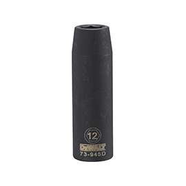 DeWALT DWMT73945OSP Impact Socket, 1/2 in Drive, 12 mm Socket, 6-Point, Black Oxide