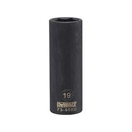 DeWALT DWMT73950OSP Impact Socket, 1/2 in Drive, 19 mm Socket, 6-Point, Black Oxide