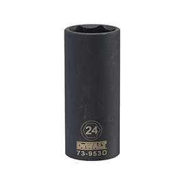 DeWALT DWMT73953OSP Impact Socket, 1/2 in Drive, 24 mm Socket, 6-Point, Black Oxide