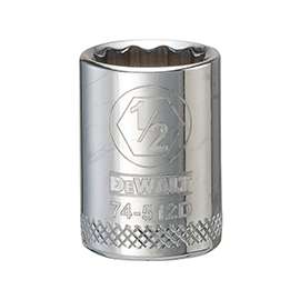 DeWALT DWMT74512OSP Hand Socket, SAE Measuring, 3/8 in Drive, 12-Point, 1/2 in Socket, Vanadium Steel
