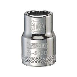 DeWALT DWMT74513OSP Hand Socket, Metric Measuring, 3/8 in Drive, 12-Point, 10 mm Socket, Vanadium Steel