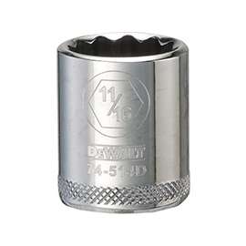 DeWALT DWMT74514OSP Hand Socket, SAE Measuring, 3/8 in Drive, 12-Point, 11/16 in Socket, Vanadium Steel