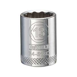 DeWALT DWMT74518OSP Hand Socket, Metric Measuring, 3/8 in Drive, 12-Point, 13 mm Socket, Vanadium Steel