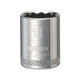 DeWALT DWMT74519OSP Hand Socket, Metric Measuring, 3/8 in Drive, 12-Point, 14 mm Socket, Vanadium Steel