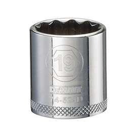 DeWALT DWMT74524OSP Hand Socket, Metric Measuring, 3/8 in Drive, 12-Point, 19 mm Socket, Vanadium Steel