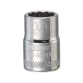 DeWALT DWMT74530OSP Hand Socket, SAE Measuring, 3/8 in Drive, 12-Point, 7/16 in Socket, Vanadium Steel