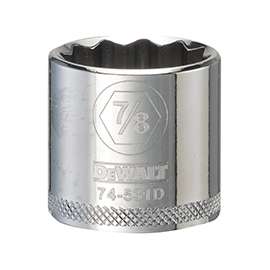 DeWALT DWMT74531OSP Hand Socket, SAE Measuring, 3/8 in Drive, 12-Point, 7/8 in Socket, Vanadium Steel
