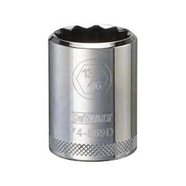 DeWALT DWMT74569OSP Drive Socket, 1/2 in Drive, 12-Point, 13/16 in Socket, Vanadium Steel