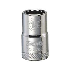 DeWALT DWMT74570OSP Drive Socket, Metric Measuring, 1/2 in Drive, 12-Point, 14 mm Socket, Vanadium Steel