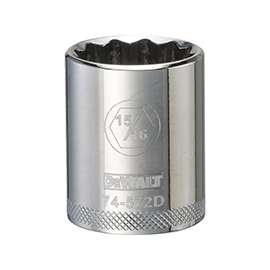 DeWALT DWMT74572OSP Fractional Drive Socket, 1/2 in Drive, 12-Point, 15/16 in Socket, Steel