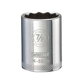 DeWALT DWMT74592OSP Fractional Drive Socket, 1/2 in Drive, 12-Point, 7/8 in Socket, Steel