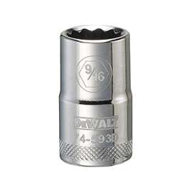 DeWALT DWMT74593OSP Fractional Drive Socket, 1/2 in Drive, 12-Point, 9/16 in Socket, Steel