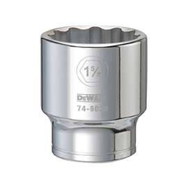 DeWALT DWMT74603OSP Drive Socket, SAE Measuring, 3/4 in Drive, 12-Point, 1-5/8 in Socket, Vanadium Steel