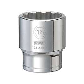 DeWALT DWMT74604OSP Drive Socket, SAE Measuring, 3/4 in Drive, 12-Point, 1-7/16 in Socket, Vanadium Steel