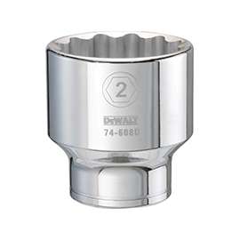 DeWALT DWMT74608OSP Drive Socket, SAE Measuring, 3/4 in Drive, 12-Point, 2 in Socket, Vanadium Steel