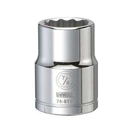 DeWALT DWMT74611OSP Drive Socket, SAE Measuring, 3/4 in Drive, 12-Point, 7/8 in Socket, Vanadium Steel
