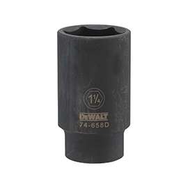 DeWALT DWMT74658OSP Impact Socket, 1/2 in Drive, 1-1/4 in Socket, 6-Point, Black Oxide