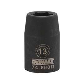 DeWALT DWMT74660OSP Impact Socket, 1/2 in Drive, 13 mm Socket, 6-Point, Black Oxide