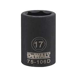 DeWalt DWMT75106OSP Impact Socket, 1/2 in, 17 mm, 6 Point