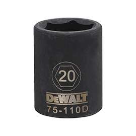 DeWalt DWMT75110OSP Impact Socket, 1/2 in, 20 mm, 6 Point