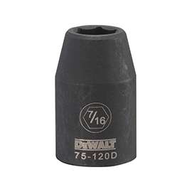 DeWalt DWMT75120OSP Impact Socket, 1/2 in, 7/16 in, 6 Point