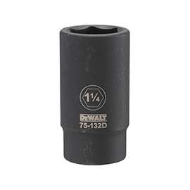 DeWALT DWMT75132OSP Impact Socket, 3/4 in Drive, 1-1/4 in Socket, 6-Point, Black Oxide