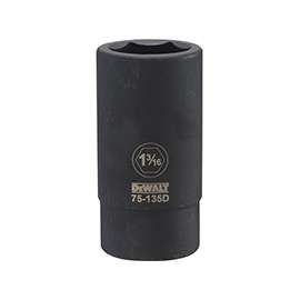 DeWALT DWMT75135OSP Impact Socket, 3/4 in Drive, 1-3/16 in Socket, 6-Point, Black Oxide
