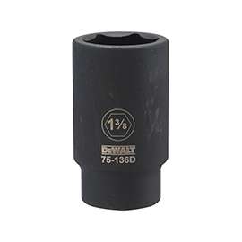 DeWALT DWMT75136OSP Impact Socket, 3/4 in Drive, 1-3/8 in Socket, 6-Point, Black Oxide