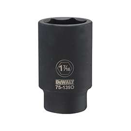 DeWALT DWMT75139OSP Impact Socket, 3/4 in Drive, 1-7/16 in Socket, 6-Point, Black Oxide