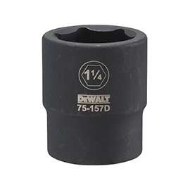 DeWALT DWMT75157OSP Impact Socket, 3/4 in Drive, 1-1/4 in Socket, 6-Point, Black Oxide