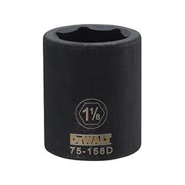 DeWALT DWMT75158OSP Impact Socket, 3/4 in Drive, 1-1/8 in Socket, 6-Point, Black Oxide