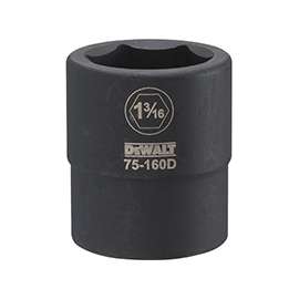 DeWALT DWMT75160OSP Impact Socket, 3/4 in Drive, 1-3/16 in Socket, 6-Point, Black Oxide